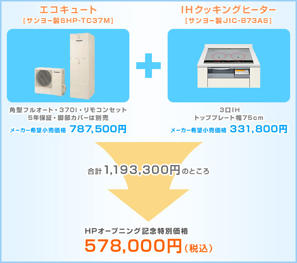 サンヨー製・エコキュート・IHクッキングヒーター